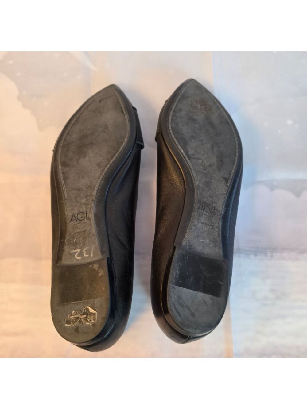 AGL Attilio Giusti Leombruni Italy Leather Pointed Skimmer Flats Women 40 - Picture 6 of 13